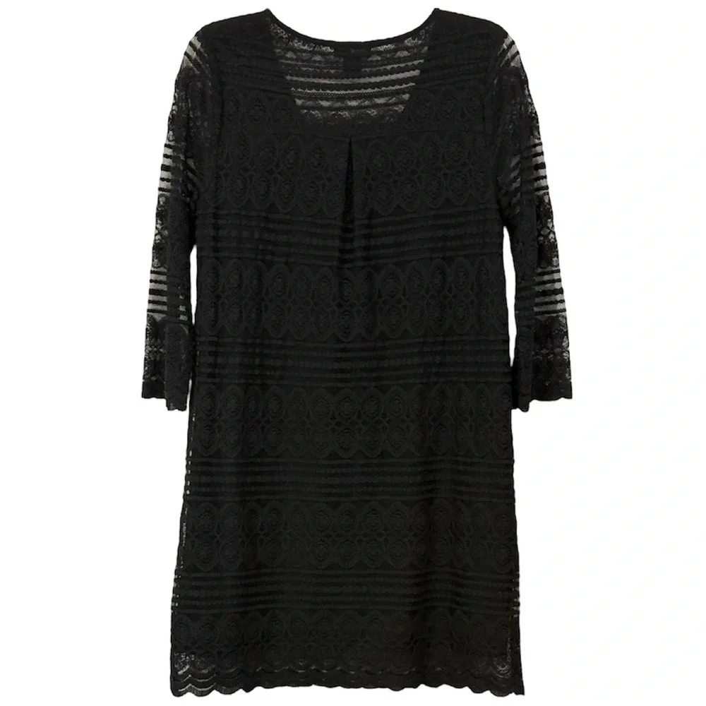 NWT Lucky Brand Dress Black Floral Lace Size Small Fully lined Boho Festive NEW